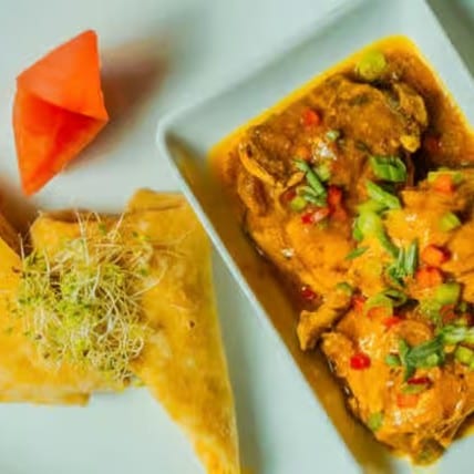 Curry Chicken Roti.